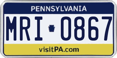 PA license plate MRI0867