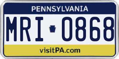 PA license plate MRI0868