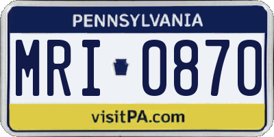 PA license plate MRI0870