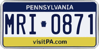 PA license plate MRI0871