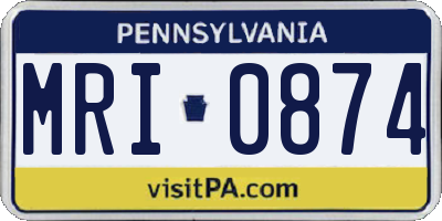 PA license plate MRI0874