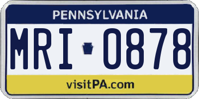 PA license plate MRI0878