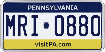 PA license plate MRI0880