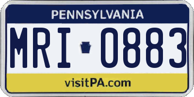 PA license plate MRI0883