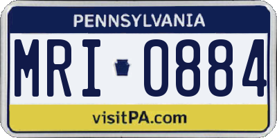 PA license plate MRI0884