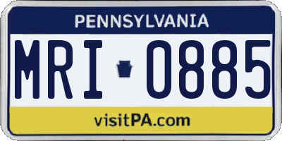 PA license plate MRI0885