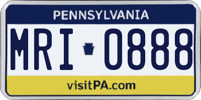 PA license plate MRI0888