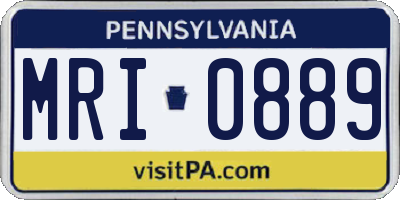 PA license plate MRI0889