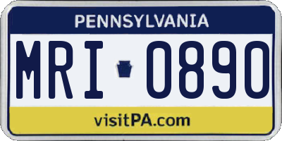 PA license plate MRI0890