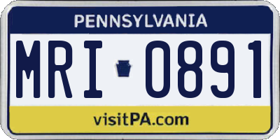 PA license plate MRI0891