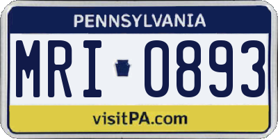 PA license plate MRI0893