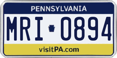 PA license plate MRI0894