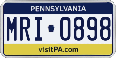 PA license plate MRI0898