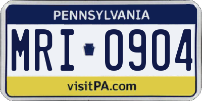 PA license plate MRI0904