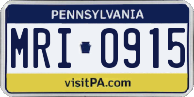 PA license plate MRI0915
