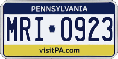 PA license plate MRI0923