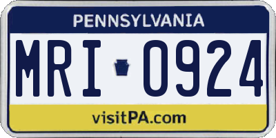 PA license plate MRI0924