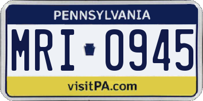 PA license plate MRI0945