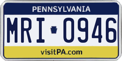 PA license plate MRI0946