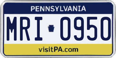 PA license plate MRI0950