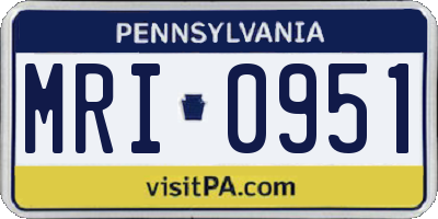 PA license plate MRI0951