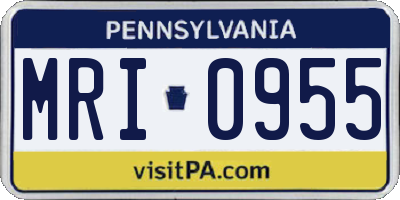 PA license plate MRI0955