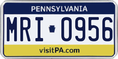 PA license plate MRI0956