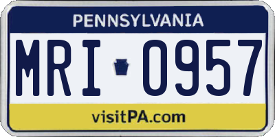 PA license plate MRI0957