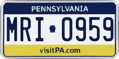 PA license plate MRI0959