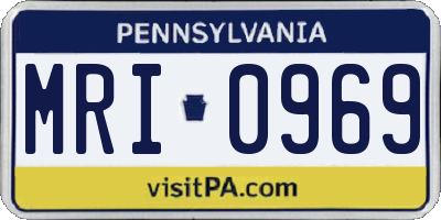 PA license plate MRI0969