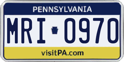 PA license plate MRI0970
