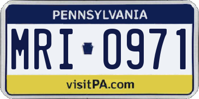 PA license plate MRI0971
