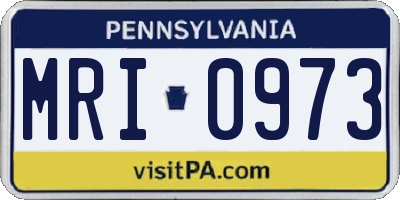 PA license plate MRI0973