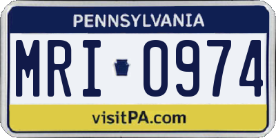 PA license plate MRI0974