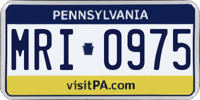 PA license plate MRI0975
