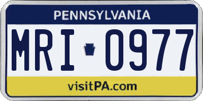 PA license plate MRI0977