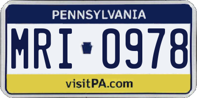 PA license plate MRI0978