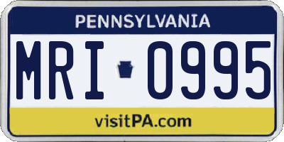 PA license plate MRI0995
