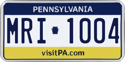 PA license plate MRI1004