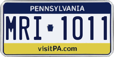 PA license plate MRI1011