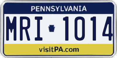 PA license plate MRI1014