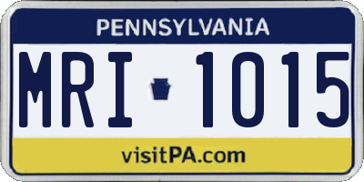 PA license plate MRI1015