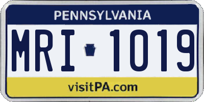 PA license plate MRI1019