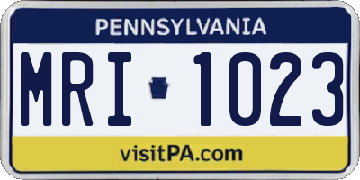 PA license plate MRI1023