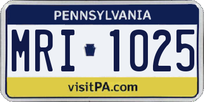 PA license plate MRI1025