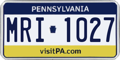 PA license plate MRI1027
