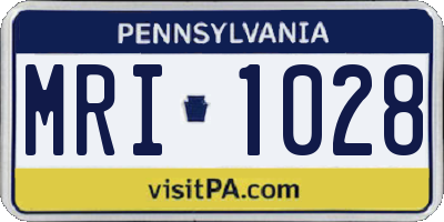 PA license plate MRI1028