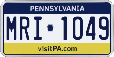 PA license plate MRI1049