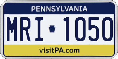 PA license plate MRI1050