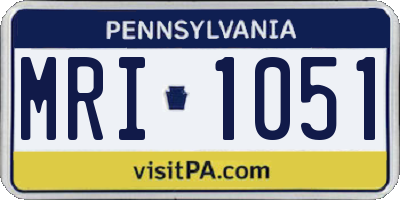 PA license plate MRI1051